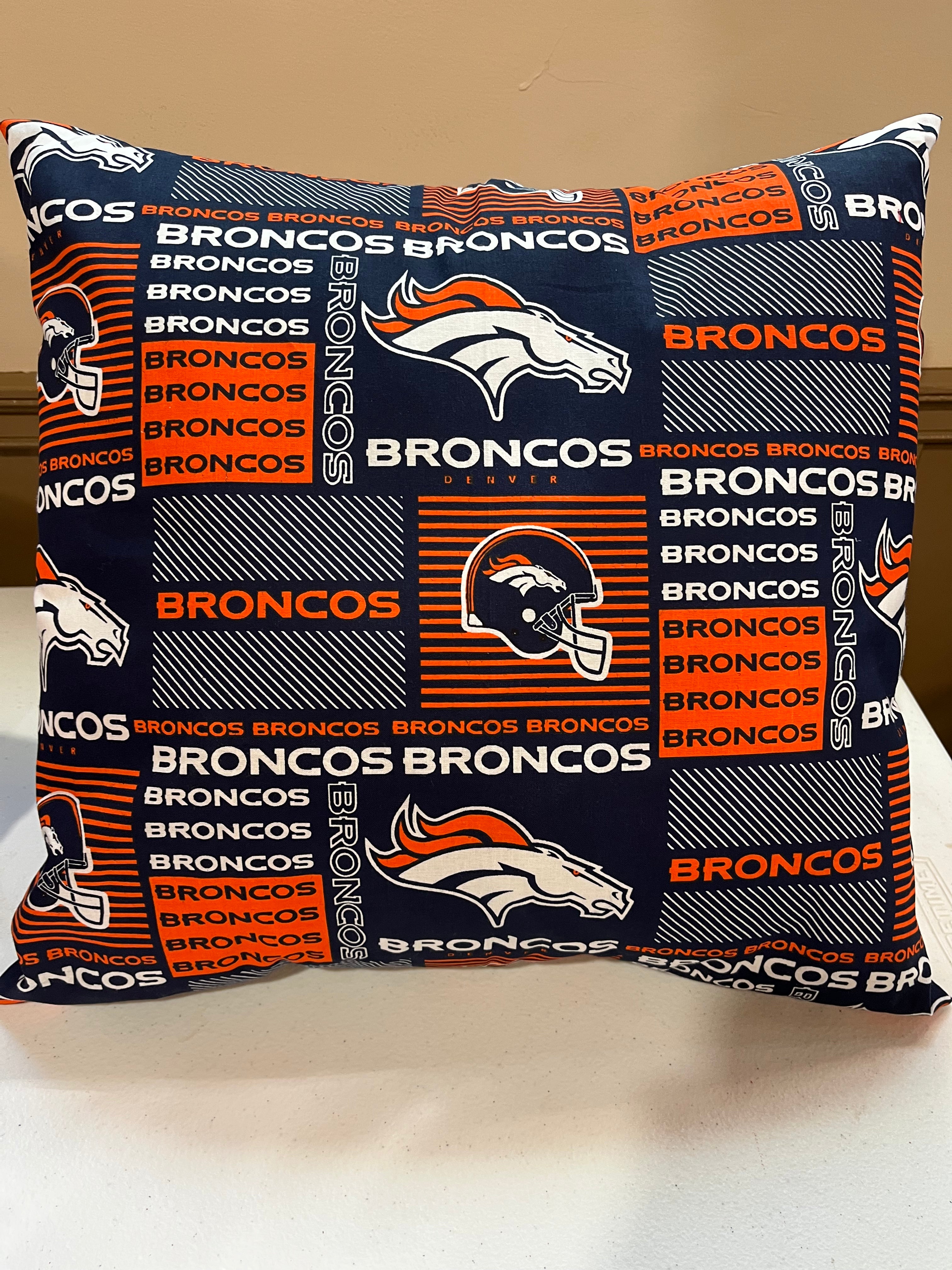 Broncos Squares  Cotton Pillow Cover