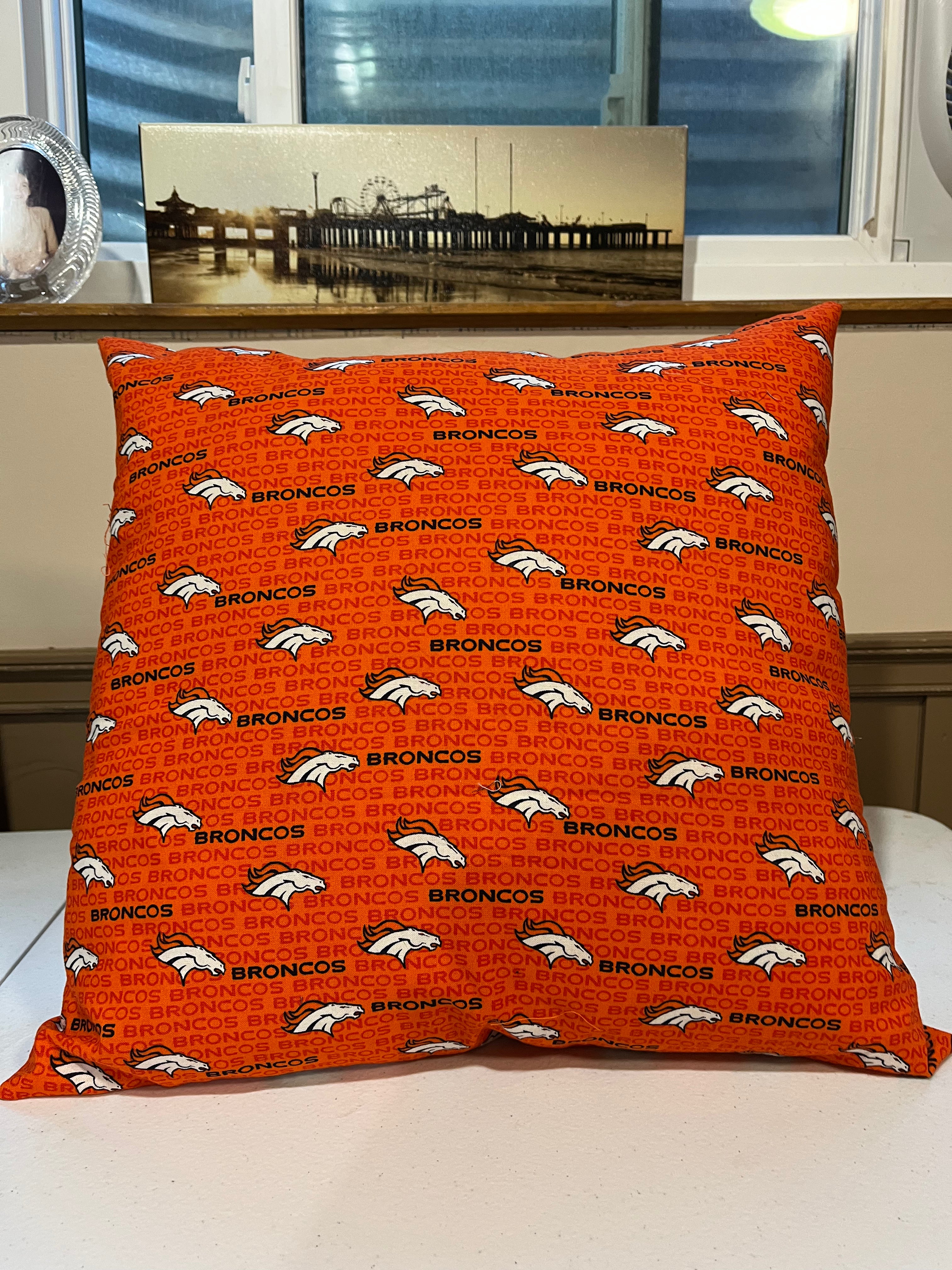 Broncos Orange Cotton Pillow Cover